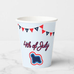 Bearded Collie Red White And Blue 4th Of July Paper Cups