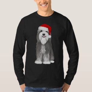 Bearded Collie Santa Dog Christmas Holiday T-Shirt