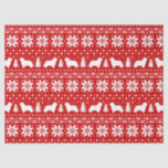 Bearded Collie Silhouettes Christmas Pattern Red Tissue Paper<br><div class="desc">Festive Red and White Christmas Sweater Style Pattern with Beardie Silhouettes</div>