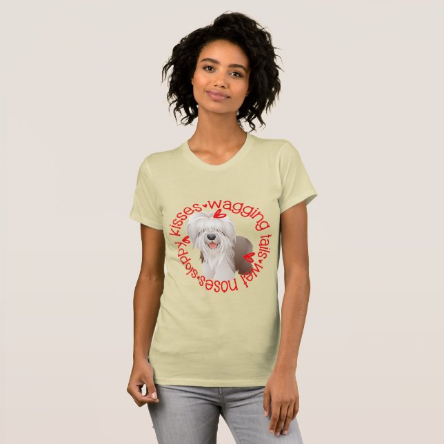 Bearded Collie Sloppy Kisses B&C T-Shirt (Front Full)