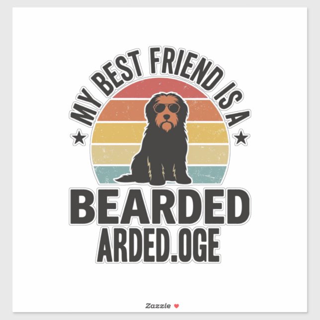 Bearded Collie Vintage Sunset Dog Lover Design_1 (Sheet)