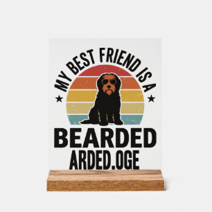 Bearded Collie Vintage Sunset Dog Lover Design_1 Acrylic Sign