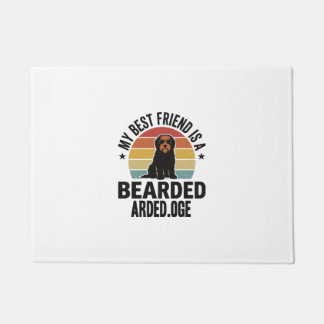 Bearded Collie Vintage Sunset Dog Lover Design_1 Doormat