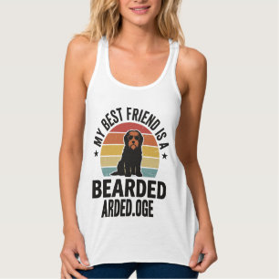 Bearded Collie Vintage Sunset Dog Lover Design_1 Singlet