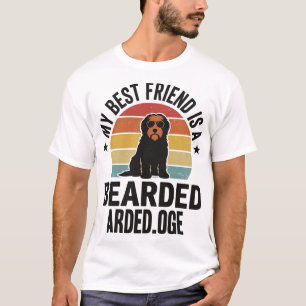 Bearded Collie Vintage Sunset Dog Lover Design_1 T-Shirt
