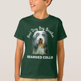 Bearded Collie watercolor best dog big brother T-Shirt