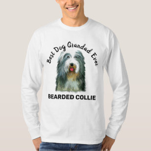 Bearded Collie watercolor best dog grandad ever T-Shirt