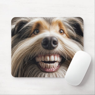 Bearded Collie With a Toothy Grin Mouse Pad