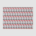 Bearded Collie with Santa Hat Christmas Patterned Tissue Paper<br><div class="desc">Bearded Collie Lover's Christmas Tissue Paper. Adorable Beardie wearing a Santa hat patterned design. Perfect for wrapping up gifts for your favourite dog mum or dog dad.</div>