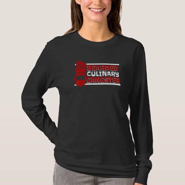 Bearded Culinary Gangster Chef De Cuisine Chef   T-Shirt (Front)