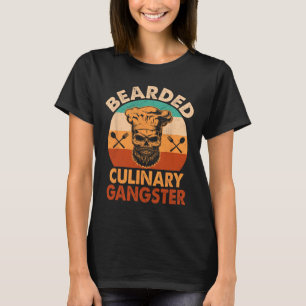 Bearded Culinary Gangster Cooking Funny Bbq Grille T-Shirt