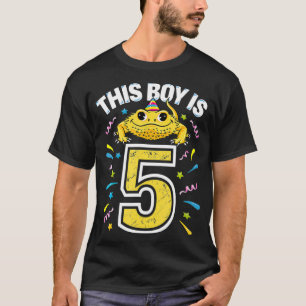 Bearded Dragon 5th Birthday Kids Lizard 5 Year O T-Shirt
