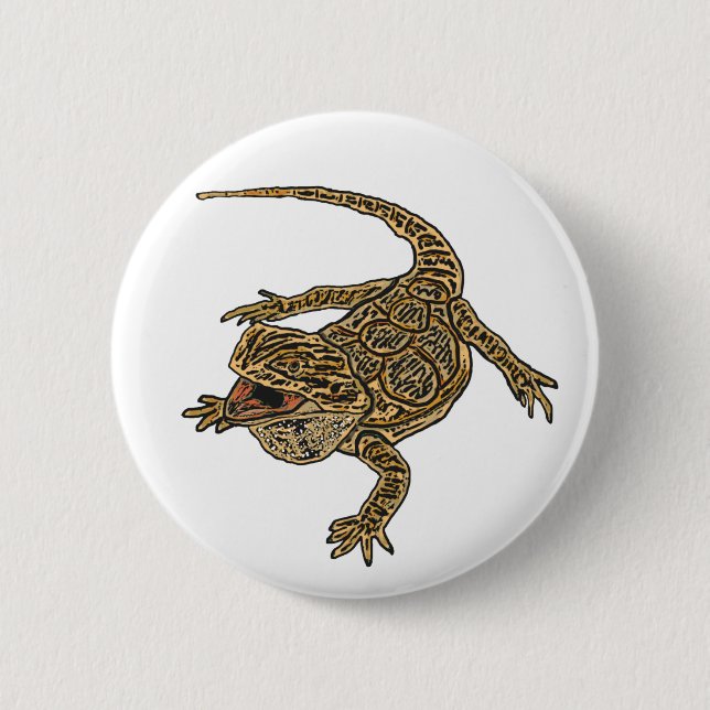 Bearded Dragon 6 Cm Round Badge (Front)