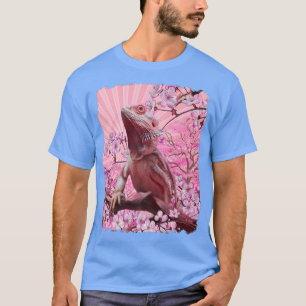 Bearded Dragon Aesthetic Pink Sakura Cherry Blosso T-Shirt