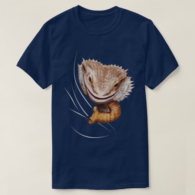 Bearded Dragon Animal Coming From Inside T-Shirt (Design Front)
