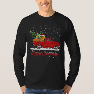 Bearded Dragon Animal Riding Red Truck Christmas T-Shirt