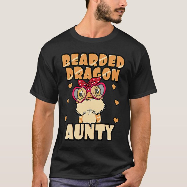 Bearded Dragon Aunty Pogona Lizard Reptile Aunt T-Shirt (Front)