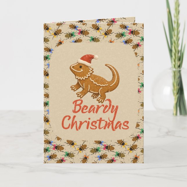 Bearded Dragon “Beardy Christmas”  Card (Front)