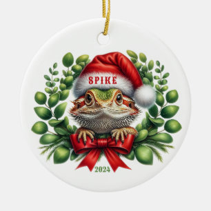 Bearded Dragon Ceramic Circle Ornament