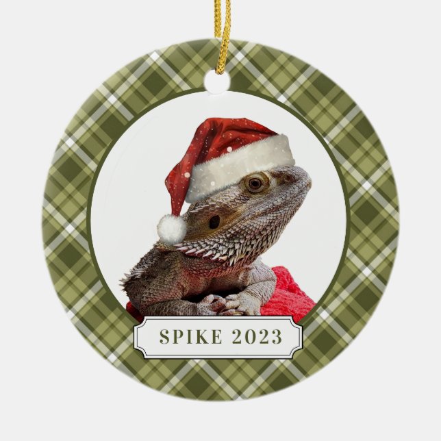 Bearded Dragon Ceramic Circle Ornament (Front)