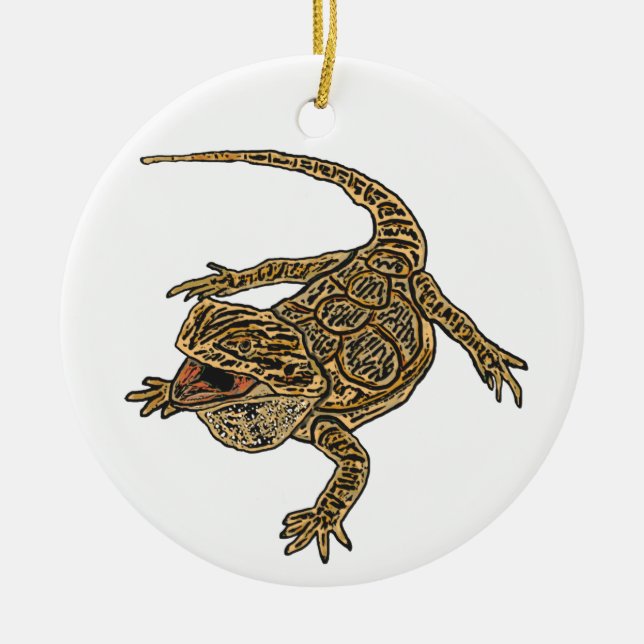 Bearded Dragon Ceramic Tree Decoration (Front)