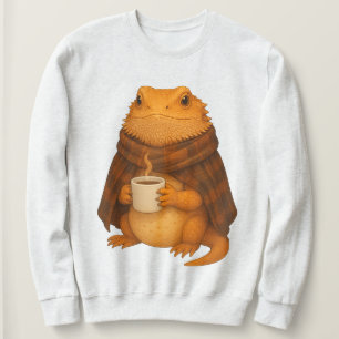 Bearded Dragon Christmas - Cosy Dragon in Blanket Sweatshirt