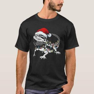 Bearded Dragon Christmas Lights Santa Hat Xmas Liz T-Shirt