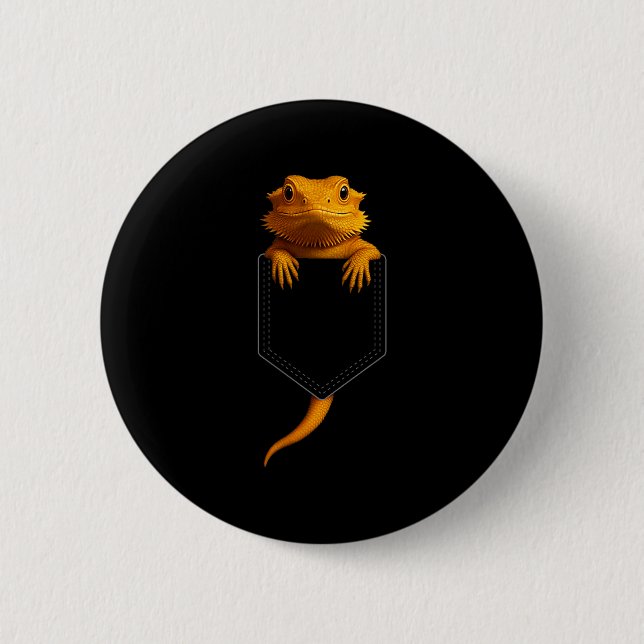 Bearded Dragon Cket Cute Exotic Lizard Reptile Pet 6 Cm Round Badge (Front)
