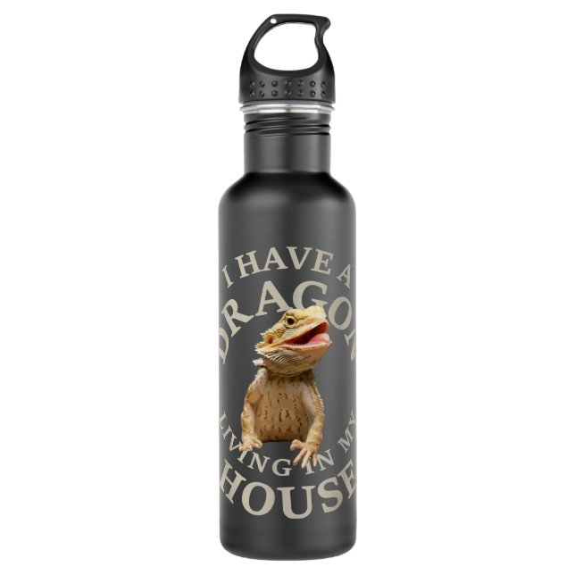 Bearded Dragon Clothes Pogona Barbata Lizard  710 Ml Water Bottle (Front)