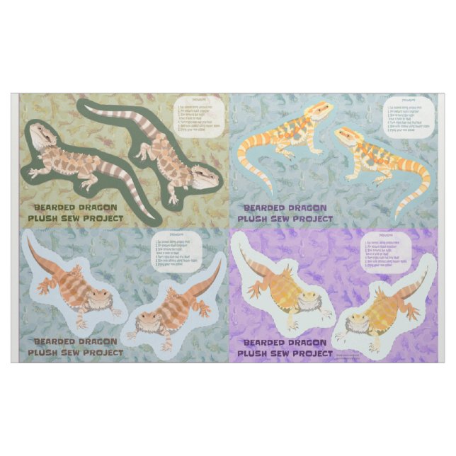 Bearded Dragon Cut and Sew Pillow Pets Fabric (Yard)
