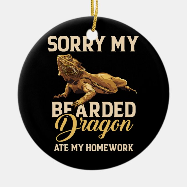 Bearded Dragon Cute Lizard Beardie Ate My Ceramic Tree Decoration (Front)