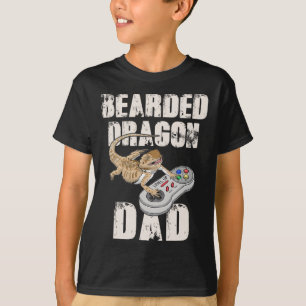 Bearded Dragon Dad Video Game Reptiles Pagona Game T-Shirt