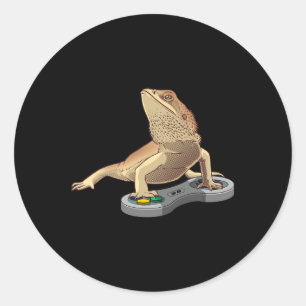 Bearded Dragon Design For Kids Pet Video Game Play Classic Round Sticker