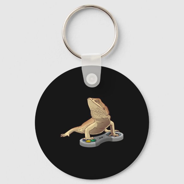 Bearded Dragon Design For Kids Pet Video Game Play Key Ring (Front)