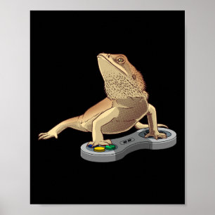 Bearded Dragon Design For Kids Pet Video Game Play Poster