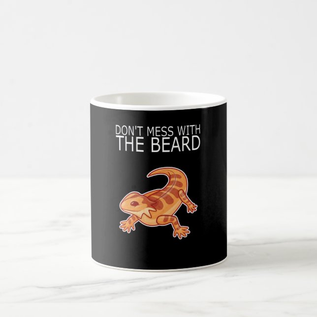 Bearded Dragon DONT MESS WITH THE BEARD Lizard Coffee Mug (Center)