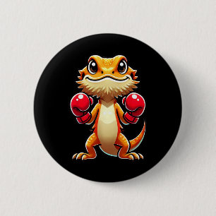 Bearded Dragon Dressed As A Boxer Funny Boxing 1  6 Cm Round Badge