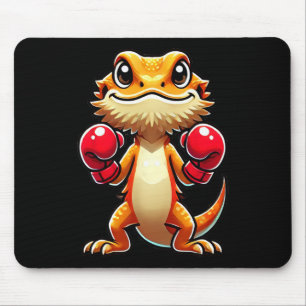 Bearded Dragon Dressed As A Boxer Funny Boxing 1 Mouse Pad