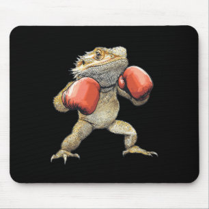 Bearded Dragon Dressed As A Boxer Funny Boxing 2 Mouse Pad