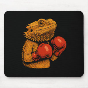 Bearded Dragon Dressed As A Boxer Funny Boxing Mouse Pad