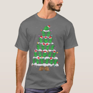 Bearded Dragon Fanatic Owner Funny Christmas Tree T-Shirt