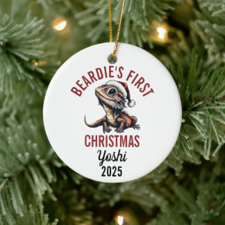 Bearded Dragon First Christmas 2025 Ceramic Tree Decoration