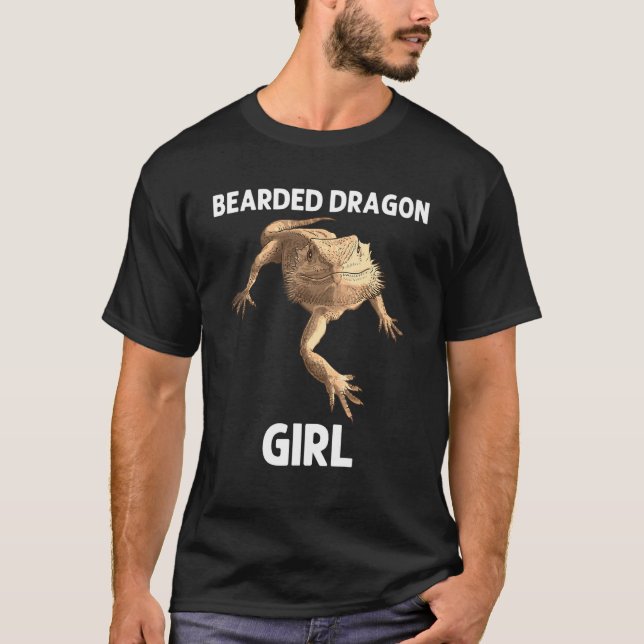Bearded Dragon For Girls Kids Lizard Pet Animal T-Shirt (Front)