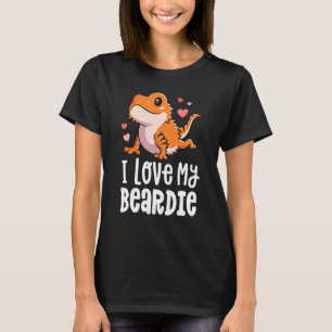 Bearded Dragon For Girls Women I Love My Beardie T-Shirt