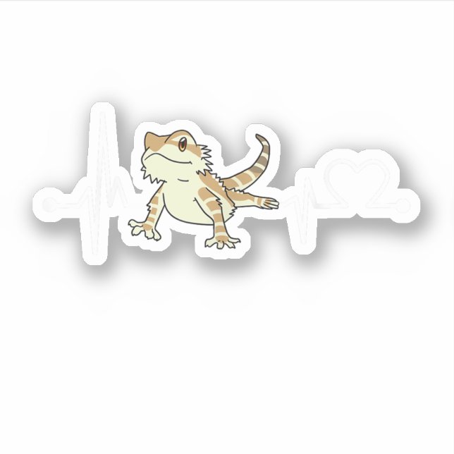 Bearded Dragon Heartbeat Funny Animal (Front)