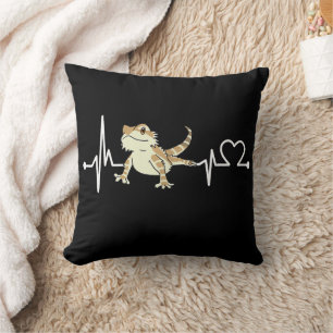 Bearded Dragon Heartbeat Funny Animal Cushion