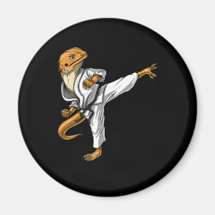 Bearded Dragon Karate Magnet