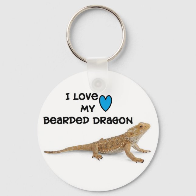 Bearded Dragon Keychain "I love my Bearded Dragon" (Front)