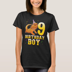Bearded Dragon Lizard 9th Birthday 9 Year Old Boy T-Shirt