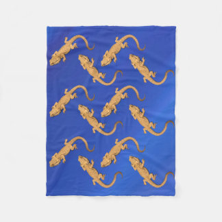 Bearded Dragon Lizard Fleece Blanket Throw